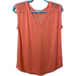 Ella Moss Coral V-neck Sleeveless Blouse